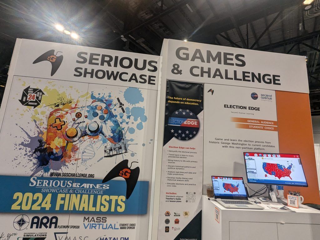 Check out our blog post about our adventures at I/ITSEC 2024 as finalists in the @SGSchallenge for Election Edge! 🔗: buff.ly/40FJniN

Big thanks to Jen McNamara for everything she does to make this showcase happen! ✨ 

#SeriousGames #simulations #IITSEC2024 #SGSC
