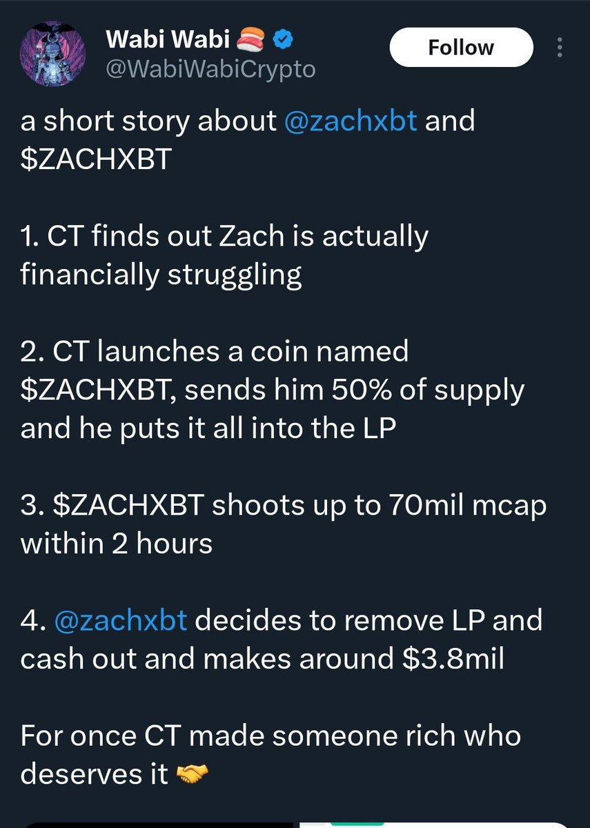 Well deserved!💯 <a href="/zachxbt/">ZachXBT</a> 

Fk the haters