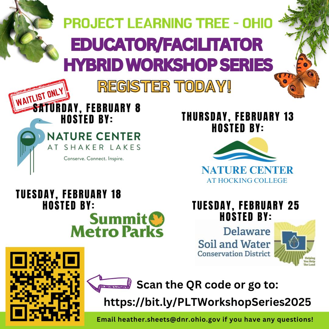 Calling all educators! Interested in incorporating more wildlife education into your curriculum? Join us for a @projectlearningtree facilitator workshop on February 25th.🌳📖🌱

Go to bit.ly/PLTWorkshopSer… to register.