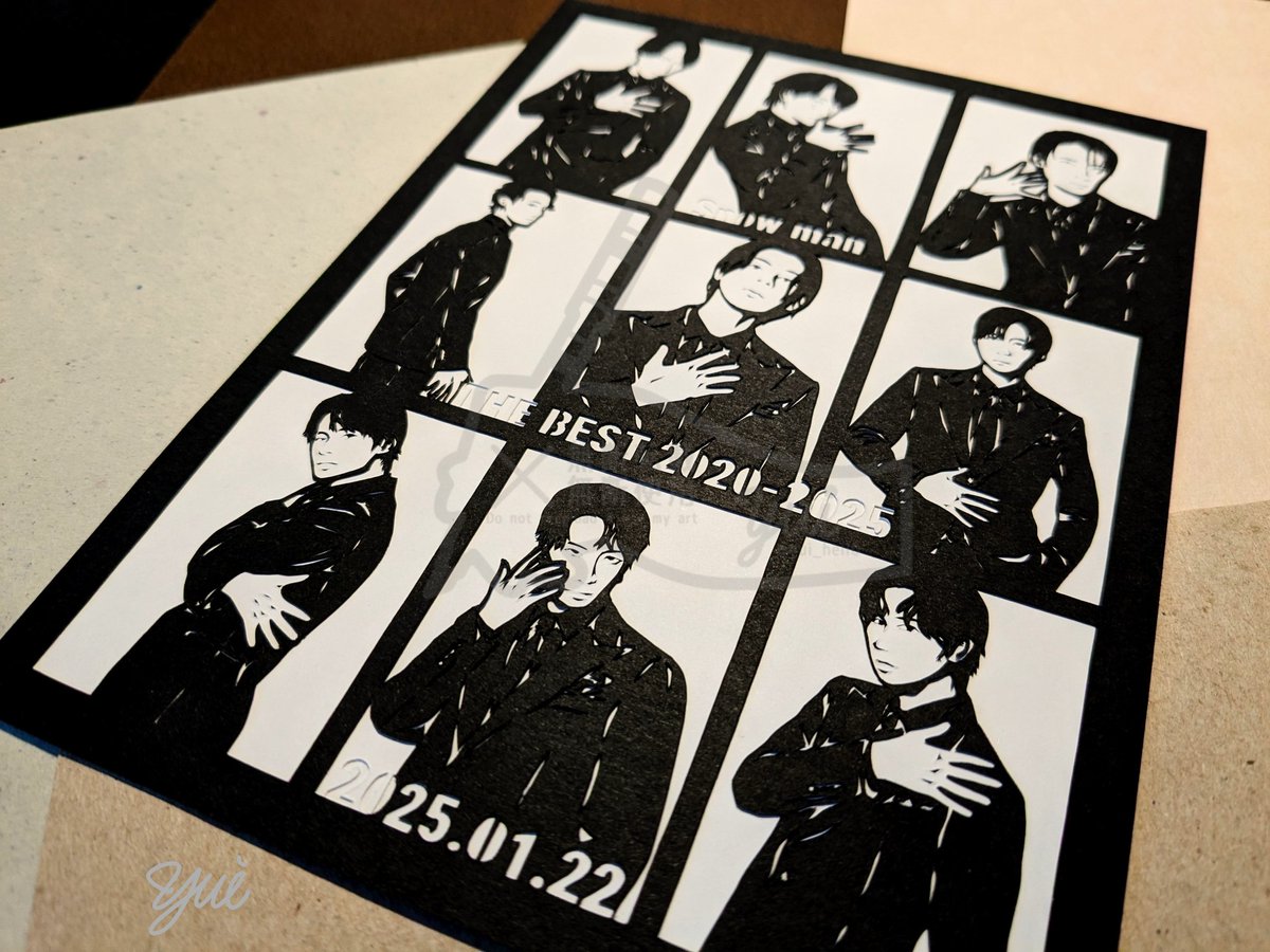 yui_hell0's tweet image. 2025.01.22
Snow Man 
Debut 5th Anniversary💐
THE BEST 2020-2025発売日📀
おめでとうございます！
#SnowMan
#切り絵
#SnowManデビュー5周年
#SnowMan5thAnniversary
#SnowMan_THEBEST