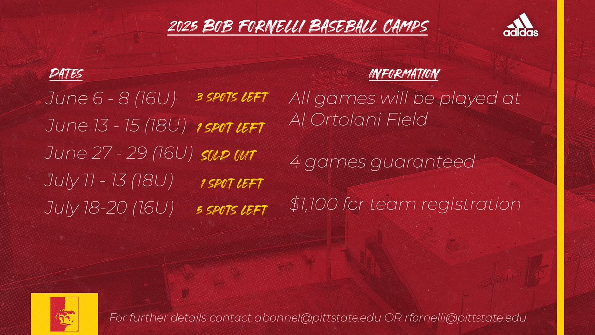 Still spots available for our summer tournaments! Please email Coach Fornelli or Coach Bonnel to register your team!