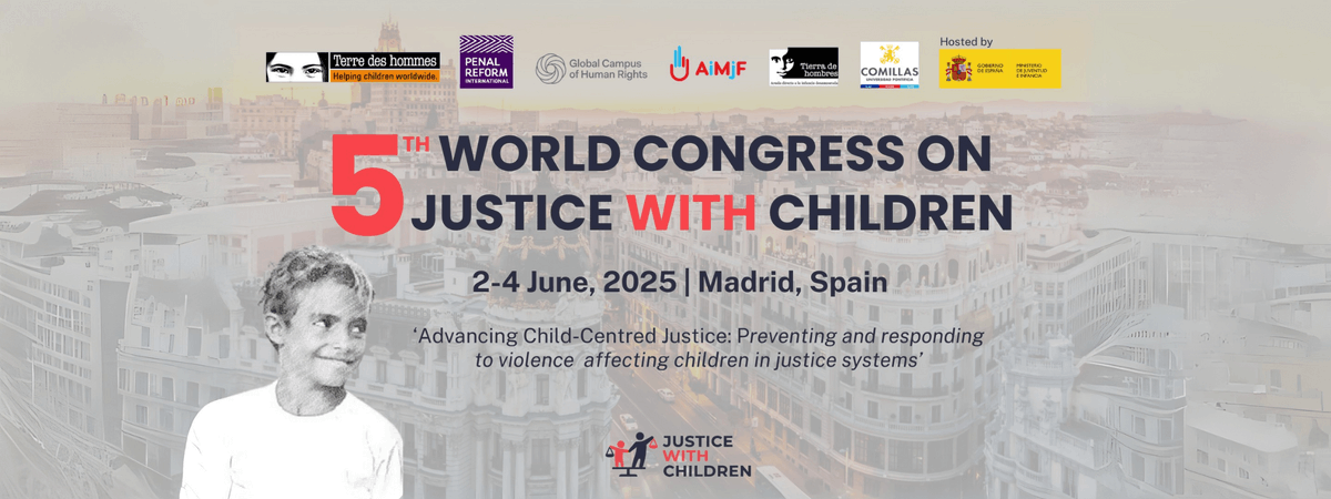 Penal Reform International (PRI) (@penalreformint) on Twitter photo 📢 Save the date: The 5th World Congress on Justice With Children is coming 2–4 June 2025, in Madrid & online! Organised by PRI & <a href="/tdh_org/">Terre des hommes</a>, it focuses on advancing child-centred justice systems.
🔴 Early Bird Registration: t.ly/BgGvs
#JWC2025 #ChildJustice 📢 Save the date: The 5th World Congress on Justice With Children is coming 2–4 June 2025, in Madrid & online! Organised by PRI & <a href="/tdh_org/">Terre des hommes</a>, it focuses on advancing child-centred justice systems.
🔴 Early Bird Registration: t.ly/BgGvs
#JWC2025 #ChildJustice