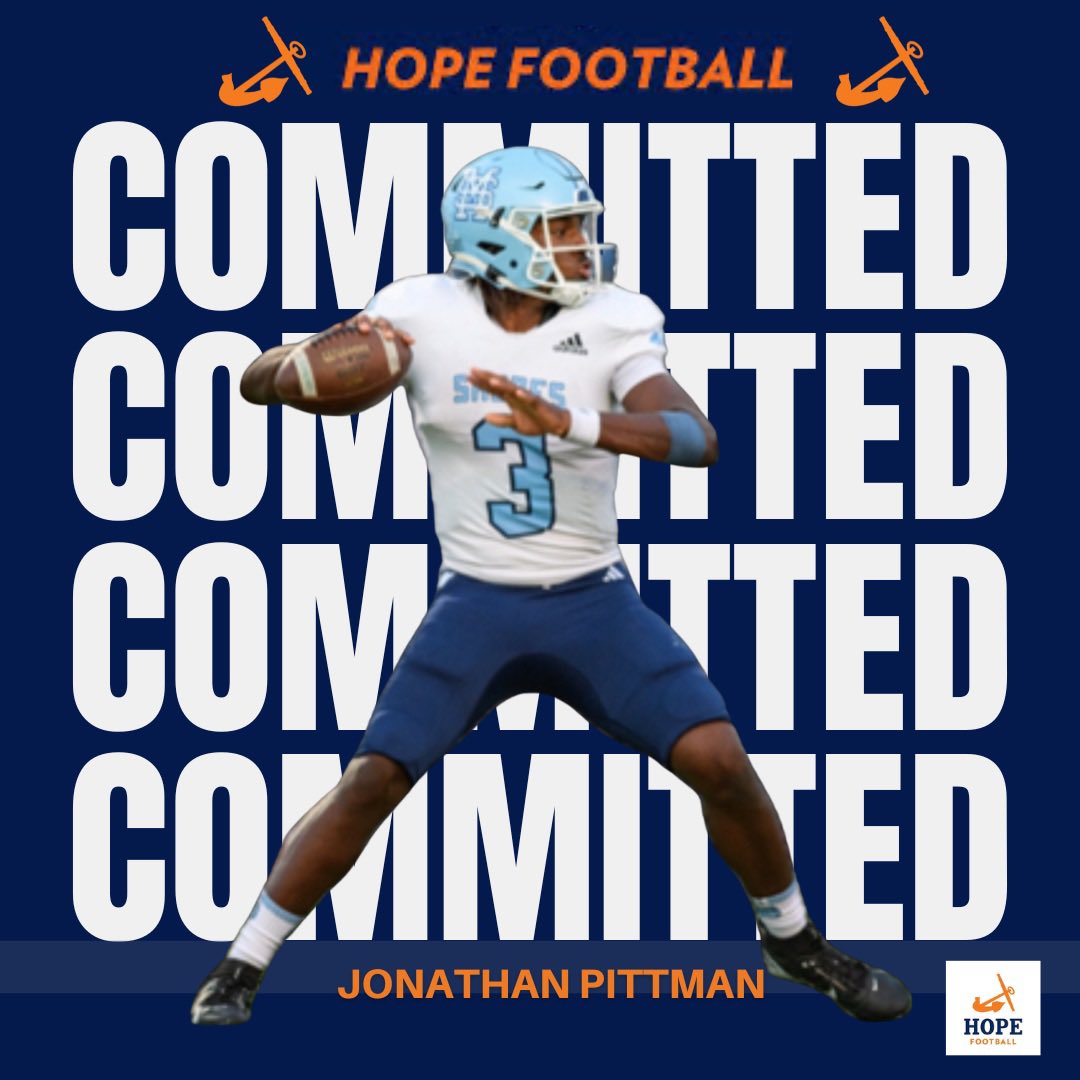Jonathan Pittman (@jqpittman3) on Twitter photo Committed🔵🟠⚓️!!!
Thank you too all that have helped me to this point! Thank you- <a href="/PStuursm/">Peter Stuursma</a> <a href="/Coach_HThompson/">Hunter Thompson</a> <a href="/CoachHawken/">Andrew Hawken</a> <a href="/CoachBird_7/">Matt Bird</a> <a href="/CoachJArnold4/">Coach Jinks Arnold</a> <a href="/HopeCollegeFB/">Hope College Football</a> #PGF(Put god first) #AGTG <a href="/MSSailorFball/">MSHSailor🏈🇺🇸⚓️</a> <a href="/YACTraining/">Jonathan Pittman</a> Committed🔵🟠⚓️!!!
Thank you too all that have helped me to this point! Thank you- <a href="/PStuursm/">Peter Stuursma</a> <a href="/Coach_HThompson/">Hunter Thompson</a> <a href="/CoachHawken/">Andrew Hawken</a> <a href="/CoachBird_7/">Matt Bird</a> <a href="/CoachJArnold4/">Coach Jinks Arnold</a> <a href="/HopeCollegeFB/">Hope College Football</a> #PGF(Put god first) #AGTG <a href="/MSSailorFball/">MSHSailor🏈🇺🇸⚓️</a> <a href="/YACTraining/">Jonathan Pittman</a>