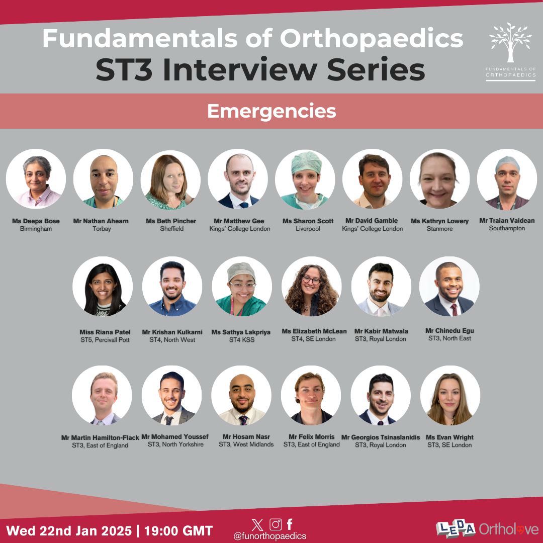 Fundamentals of Orthopaedics (@funorthopaedics) on Twitter photo 🚨 Emergencies 🚨
Join us tomorrow!! 19.00 GMT
tinyurl.com/funorthost32025
<a href="/deepamusafir1/">Deepa Bose (she/her)</a> <a href="/sharonortho/">sharon</a> <a href="/Hosam_Nasr_/">Hosam Nasr</a> <a href="/KabirMatwala/">Kabir Matwala</a> <a href="/BOrthoNet/">Birmingham Orthopaedic Network</a> <a href="/RoyalLondonOrth/">The Royal London Rotation</a> <a href="/PottRotation/">The Percivall Pott Orthopaedic Club</a> <a href="/selondonortho/">South East London Orthopaedics</a> <a href="/YorkshireOrtho/">North Yorkshire Orthopaedic Trainees</a> <a href="/eoeortho/">EoE Ortho</a> <a href="/CornetResearch/">CORNET Research</a> <a href="/NorthWestORC/">North West Orthopaedic Research Collaborative</a> <a href="/StanmoreOrtho/">The Stanmore Rotation</a> 🚨 Emergencies 🚨
Join us tomorrow!! 19.00 GMT
tinyurl.com/funorthost32025
<a href="/deepamusafir1/">Deepa Bose (she/her)</a> <a href="/sharonortho/">sharon</a> <a href="/Hosam_Nasr_/">Hosam Nasr</a> <a href="/KabirMatwala/">Kabir Matwala</a> <a href="/BOrthoNet/">Birmingham Orthopaedic Network</a> <a href="/RoyalLondonOrth/">The Royal London Rotation</a> <a href="/PottRotation/">The Percivall Pott Orthopaedic Club</a> <a href="/selondonortho/">South East London Orthopaedics</a> <a href="/YorkshireOrtho/">North Yorkshire Orthopaedic Trainees</a> <a href="/eoeortho/">EoE Ortho</a> <a href="/CornetResearch/">CORNET Research</a> <a href="/NorthWestORC/">North West Orthopaedic Research Collaborative</a> <a href="/StanmoreOrtho/">The Stanmore Rotation</a>
