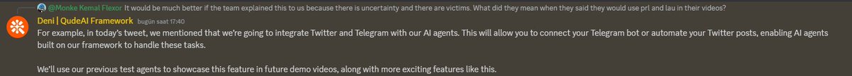 CaptainJSp4rrow's tweet photo. @msdosx_ @Qudeai Think people misunderstood. $LAU and $PRL are their official ai agents. They will be using them for the future demos. These were not made by scammers https://t.co/08KElevYg8