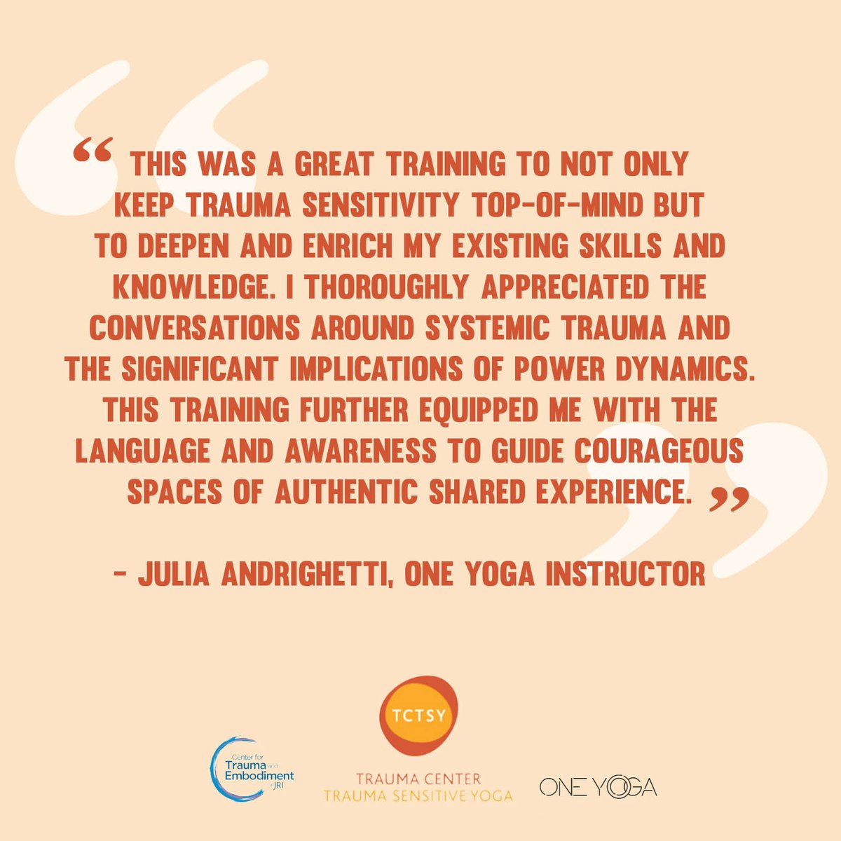 OneYoga's tweet photo. Expand your knowledge as a practitioner to include the foundations of #TraumaSensitiveYoga, and join us for our upcoming virtual 20-hour training the weekend of Jan 31-Feb 2, 2025.

Learn more and register at: https://t.co/tLFfArjJax https://t.co/3pfR1bXgsz