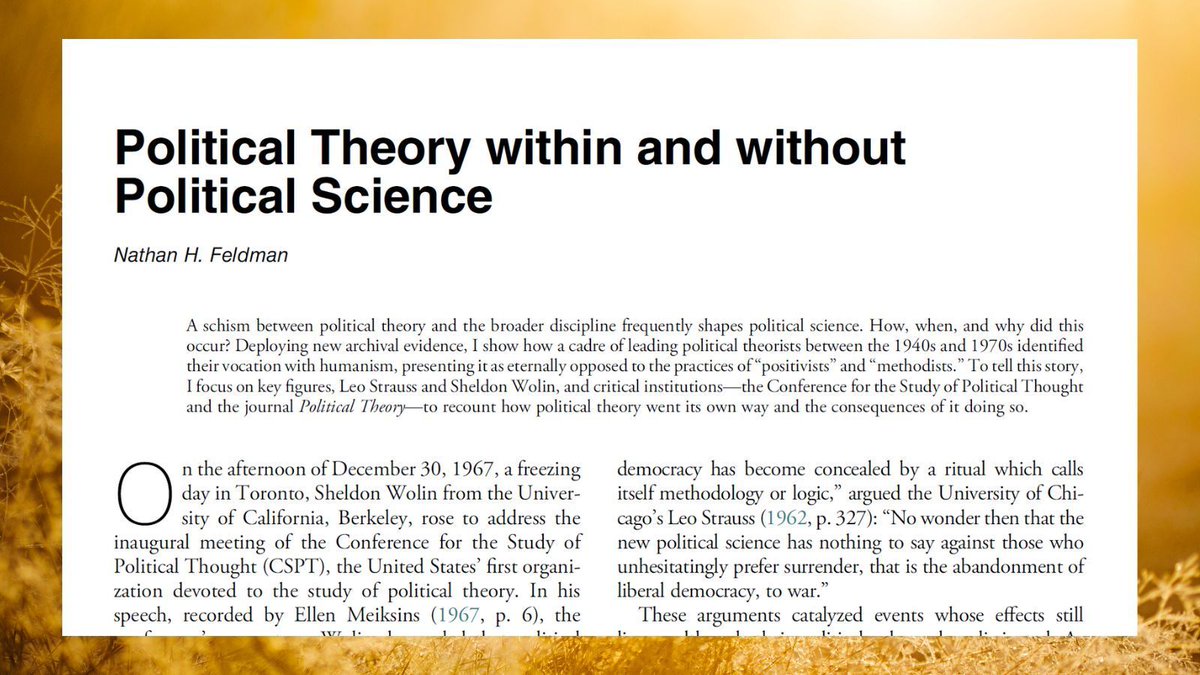 PoPpublicsphere's tweet photo. NOW OUT ON FIRSTVIEW!!

Reflection: #Political #Theory within and without #Political #Science
https://t.co/ebA3UQvN95

By @NathanFeldman95 https://t.co/7cSQMqafSv