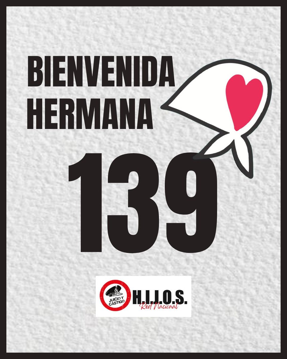 hijos_capital's tweet image. ¡Bienvenida a la verdad hermana y nieta 139!

Desde la Red Nacional de H.I.J.O.S. expresamos nuestra alegría por el anuncio de las Abuelas de Plaza de Mayo sobre el encuentro de la #Nieta139, nuestra hermana

Las @abuelasdifusion contarán la historia a las 14 horas en la ex ESMA