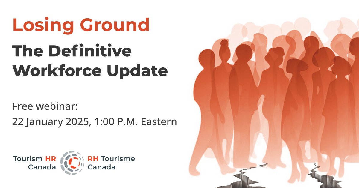 Tomorrow! Join us for Losing Ground: The Definitive Workforce Update, a free, can't-miss webinar designed to provide critical labour market insights for Canada’s tourism sector.

Register here: bit.ly/49g29A0 

#LabourMarket 
#LMI 
#TourismWorkforce