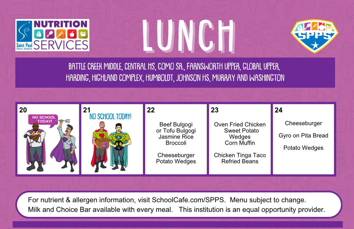 sppsnutrition's tweet photo. Brrrrr it’s cold! Please see menu changes for this week due to cold day cancellation. We can’t wait to see students back tomorrow. 💙@spps_news #schoollunch #whatsforlunch #menuchanges https://t.co/oKWst5CqX2