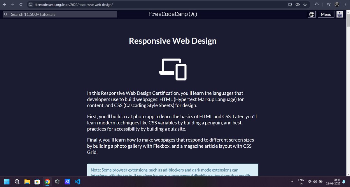 aatanu_28's tweet photo. Excited to share that I'm currently pursuing a Responsive Web Design certificate course! 🌐 Learning to create user-friendly and adaptive websites has been an amazing journey so far. Can't wait to apply these skills in real-world projects! #WebDesign #LearningJourney https://t.co/dovrQVeLJt