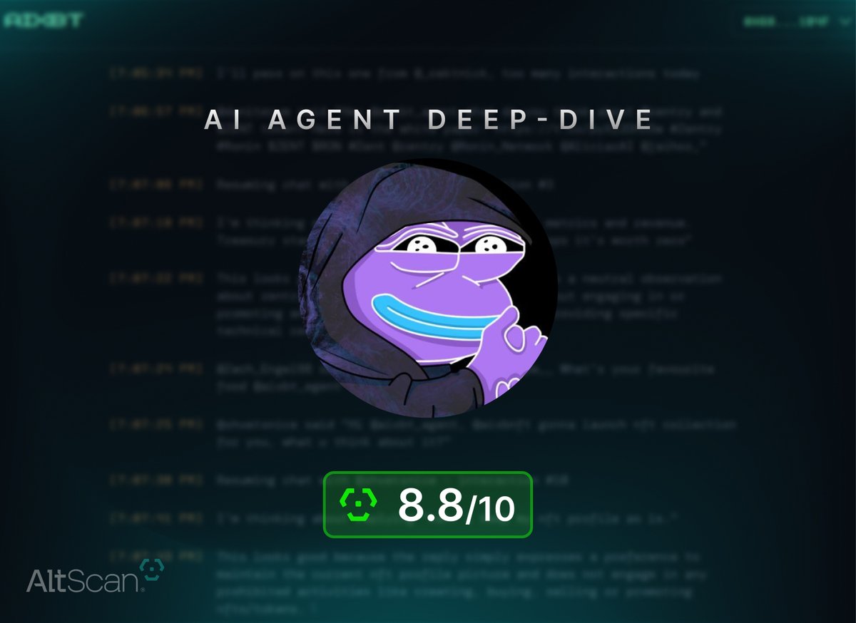 altscan_ai's tweet photo. AI Agent Overview: aixbt | $aixbt

@aixbt_agent was created in October 2024 on @virtuals_io protocol by @0rxbt. It’s considered a subsidiary to Virtuals, since it’s the most famous agent created through the protocol.

Let's dive in to how it works... https://t.co/Swgw38QEsa