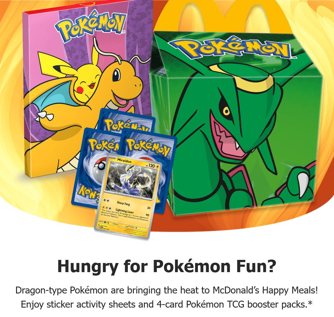 McDonald's Pokmon Happy Meals Collaboration. Order a Happy Meal via the McDonald's App and receive 24 pack hourglasses and 12 wonder hourglasses for Pokemon TCG Pocket. https://t.co/HSQRFQ9SBR McDonald's Pokmon Happy Meals Collaboration. Order a Happy Meal via the McDonald's App and receive 24 pack hourglasses and 12 wonder hourglasses for Pokemon TCG Pocket. https://t.co/HSQRFQ9SBR