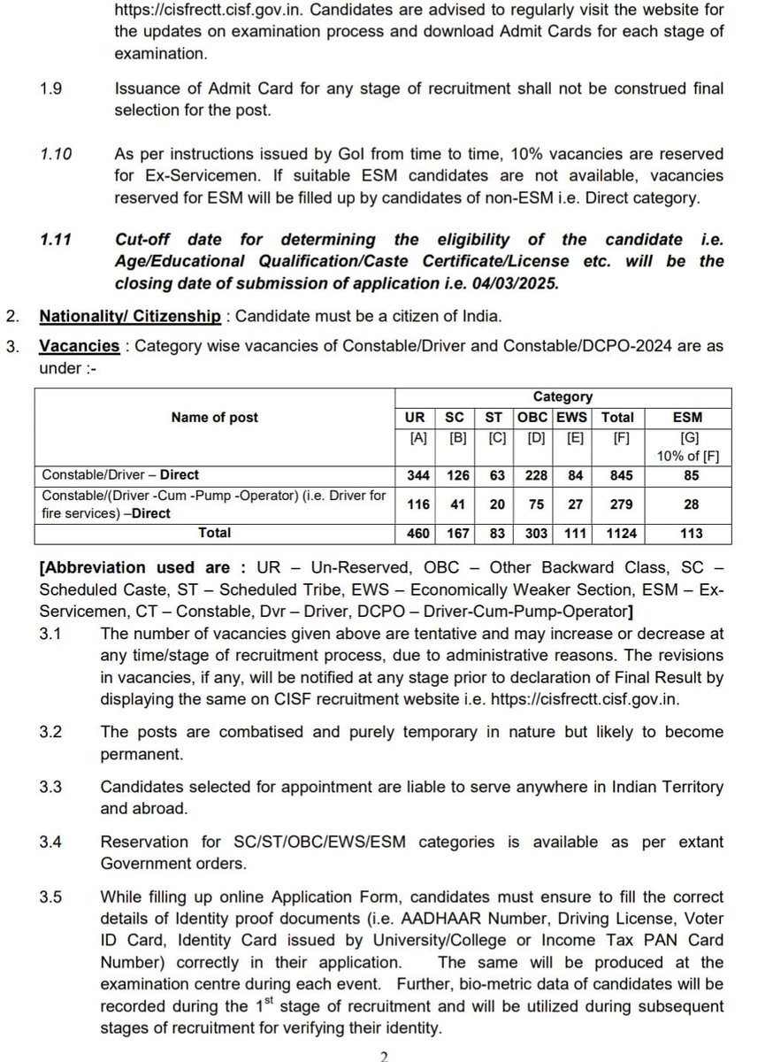 rojgarwithankit's tweet photo. CISF Driver और Pump Operator की 1100+ नई Vacancies...
Notification जारी

#cisf https://t.co/NUNHMH97d0
