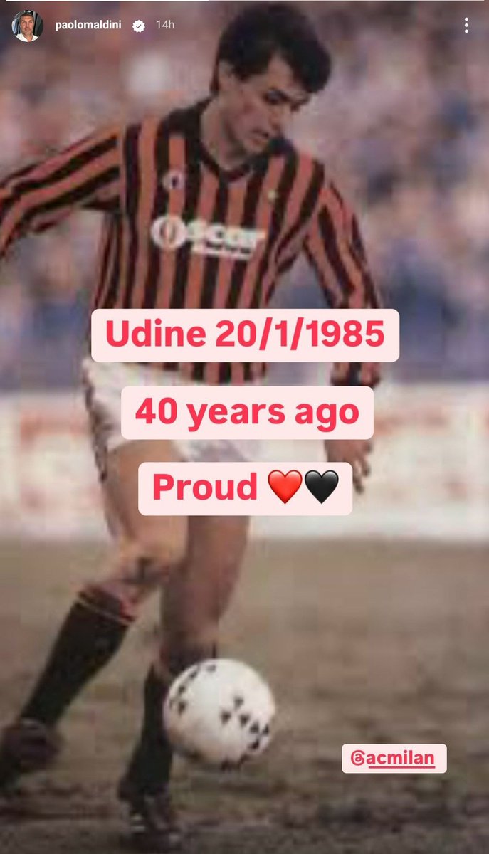 rossonerifreak's tweet photo. peringatan laga debut kapten, simbol, legenda terbesar klub (902 laga - 25 trophy), akun Milan gak posting apa pun sekalipun Maldini nge-tag @acmilan di IG. https://t.co/JYsqeboh7d