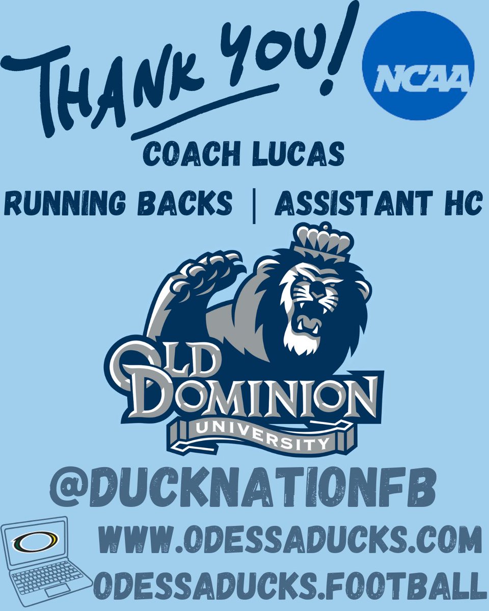 DuckNationFB's tweet image. Welcome to The Pond 🛶 @Coach_TLucas @ODUFootball @appoSDathletics

LEGACIES START HERE.
WHAT’S IMPORTANT NOW‼️

🟡 #GoDucksGo | #ThePond | #WIN 🟢