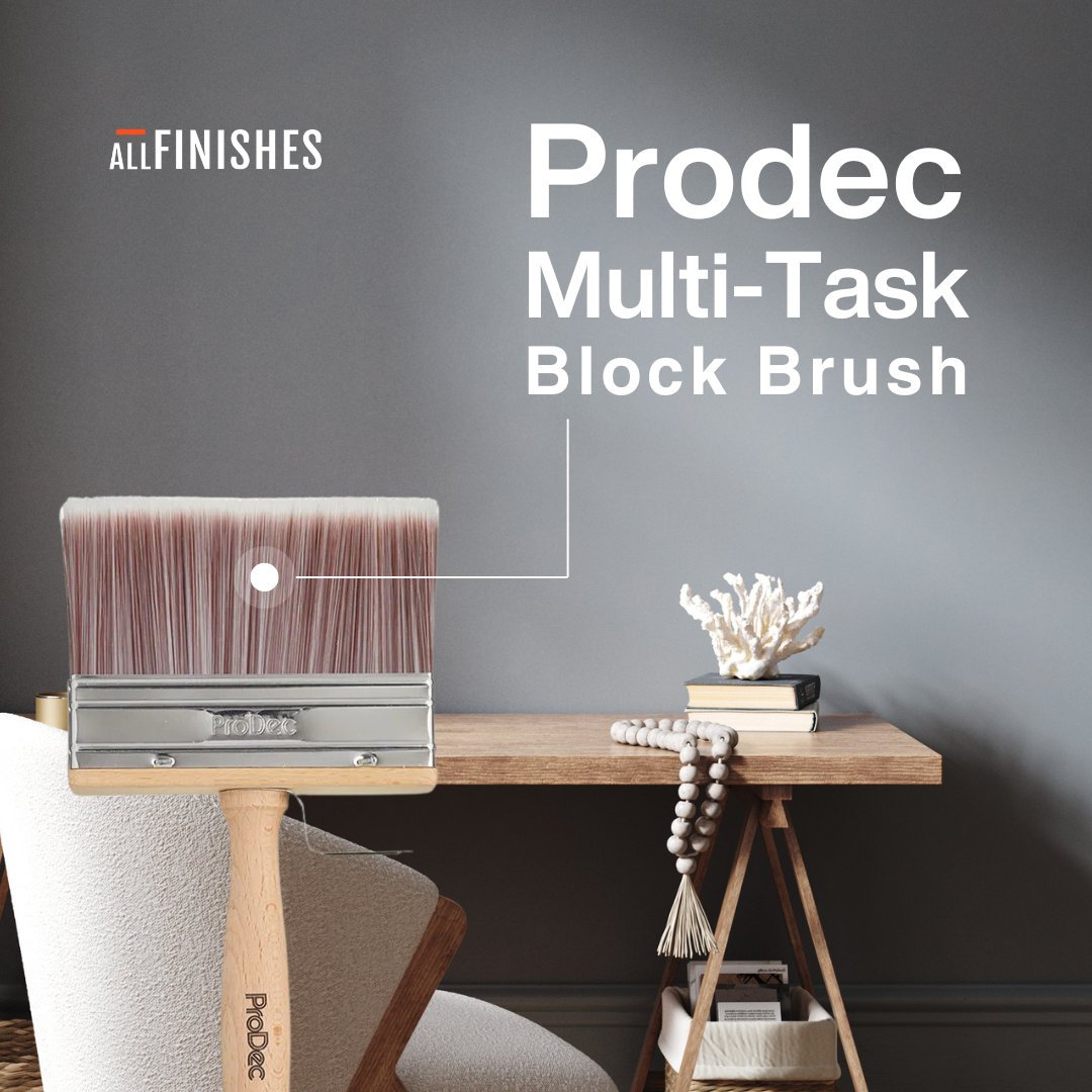 AllFinishes's tweet image. The ProDec Multi-Task Block Brush with its 4.5" head is perfect for all your painting and decorating needs.

From interior walls to outdoor surfaces and furniture, get smooth, professional results every time 🔶

allfinishes.co.uk/product/access… 

#ProDec #MultiTaskBrush #DIY