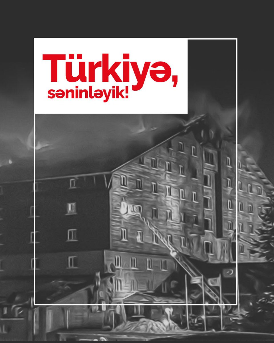 Başın sağ olsun, Türkiyə! Yanğın nəticəsində həlak olanların doğmalarına və yaxınlarına dərin hüznlə başsağlığı verir, onlara güc və səbir diləyirəm. Yaralananların tezliklə şəfa tapmasını arzulayıram. Uca Tanrı xalqlarımızı bütün bəlalardan və bədbəxtliklərdən qorusun!

Мои