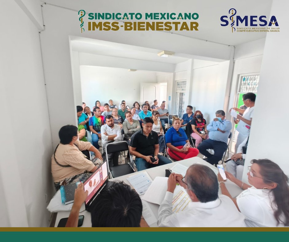 SIMESA_Oaxaca's tweet photo. El día de ayer, se llevó a cabo la reunión extraordinaria encabezada por el Dr. @CarlosAlb1968, Secretario General del Sindicato Mexicano IMSS Bienestar y del SIMESA, donde se lograron acuerdos clave para fortalecer nuestras actividades y garantizar el bienestar los afiliados. https://t.co/DZPkwMIEZs