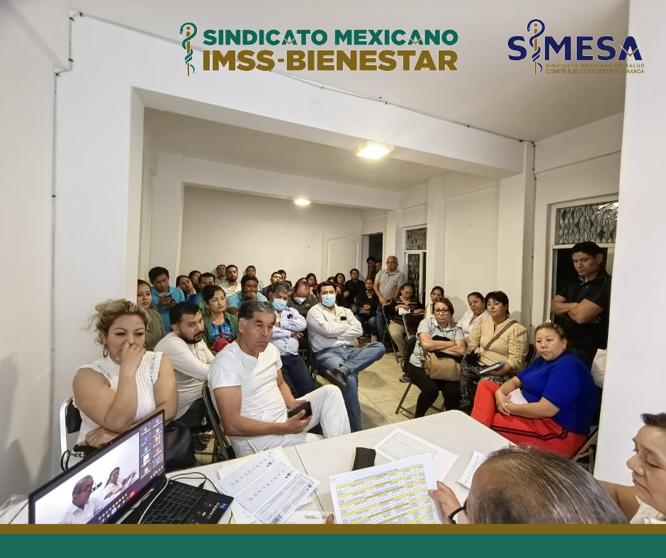 SIMESA_Oaxaca's tweet photo. El día de ayer, se llevó a cabo la reunión extraordinaria encabezada por el Dr. @CarlosAlb1968, Secretario General del Sindicato Mexicano IMSS Bienestar y del SIMESA, donde se lograron acuerdos clave para fortalecer nuestras actividades y garantizar el bienestar los afiliados. https://t.co/DZPkwMIEZs