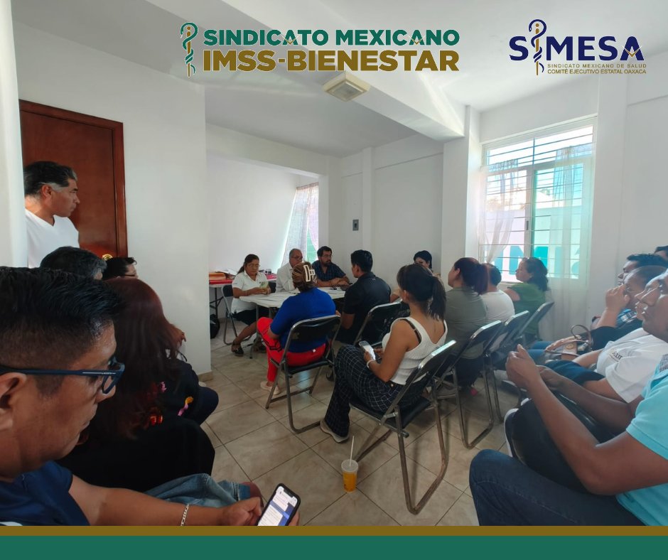 SIMESA_Oaxaca's tweet photo. El día de ayer, se llevó a cabo la reunión extraordinaria encabezada por el Dr. @CarlosAlb1968, Secretario General del Sindicato Mexicano IMSS Bienestar y del SIMESA, donde se lograron acuerdos clave para fortalecer nuestras actividades y garantizar el bienestar los afiliados. https://t.co/DZPkwMIEZs