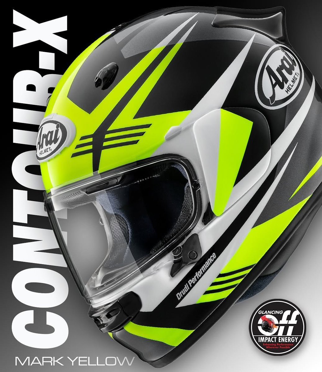 AraiAmericas's tweet photo. Isn’t it time for a new Arai helmet in 2025?
Check out this stunning new Mark graphic from Arai on the exceptional Arai Contour-X.
Learn more at https://t.co/4scfyMcMpt
#Arai #AraiHelmet #GlancingOff #PriorityforProtection #ContourX #Motorcycle #Helmet https://t.co/D1tzLSJTa1