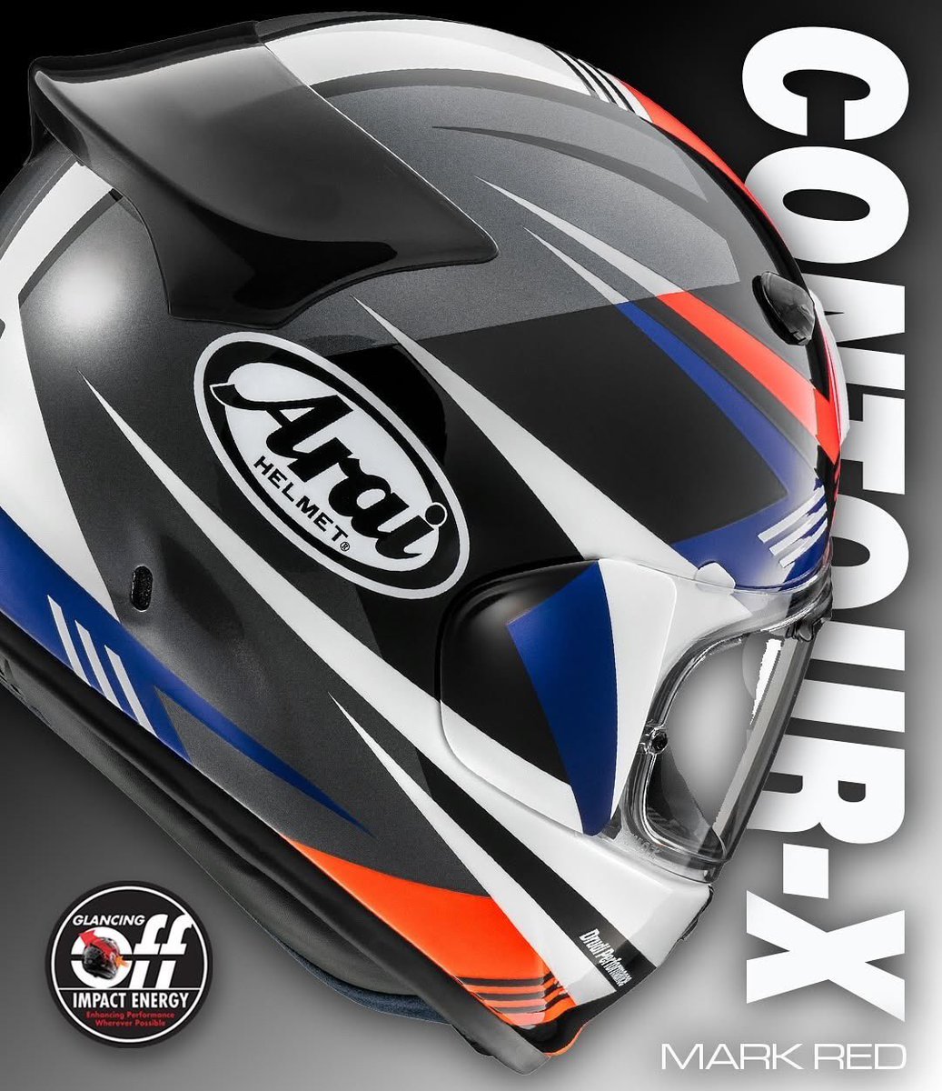 AraiAmericas's tweet photo. Isn’t it time for a new Arai helmet in 2025?
Check out this stunning new Mark graphic from Arai on the exceptional Arai Contour-X.
Learn more at https://t.co/4scfyMcMpt
#Arai #AraiHelmet #GlancingOff #PriorityforProtection #ContourX #Motorcycle #Helmet https://t.co/D1tzLSJTa1