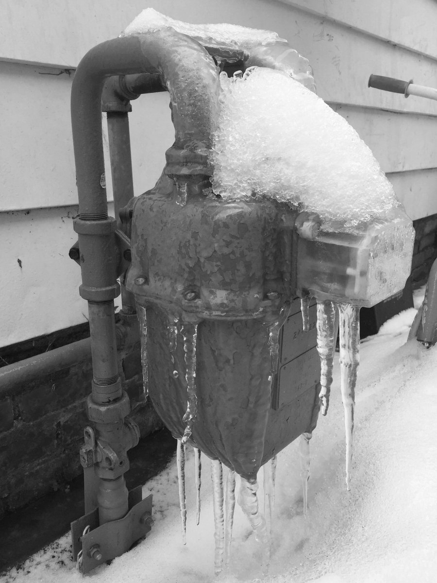 Safety tip! To prevent a potential gas leak, GENTLY remove all snow/ice accumulation on gas meter &amp; assoc. equipment with a brush &amp; safely remove ice on the roofline that could fall &amp; damage meter. Meter encased in ice? Call us for assistance at 413-572-0000. Stay warm this week!