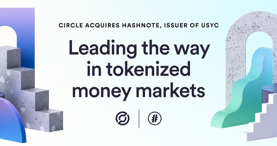 Circle (@circle) on Twitter photo Circle announced today the acquisition of Hashnote and USYC Tokenized Money Market Fund.
This strategic move, alongside a partnership with global trading firm DRW via <a href="/CumberlandSays/">Cumberland</a> and news that weโre bringing native USDC to the <a href="/CantonNetwork/">Canton Network</a>, is set to redefine the landscape Circle announced today the acquisition of Hashnote and USYC Tokenized Money Market Fund.
This strategic move, alongside a partnership with global trading firm DRW via <a href="/CumberlandSays/">Cumberland</a> and news that weโre bringing native USDC to the <a href="/CantonNetwork/">Canton Network</a>, is set to redefine the landscape