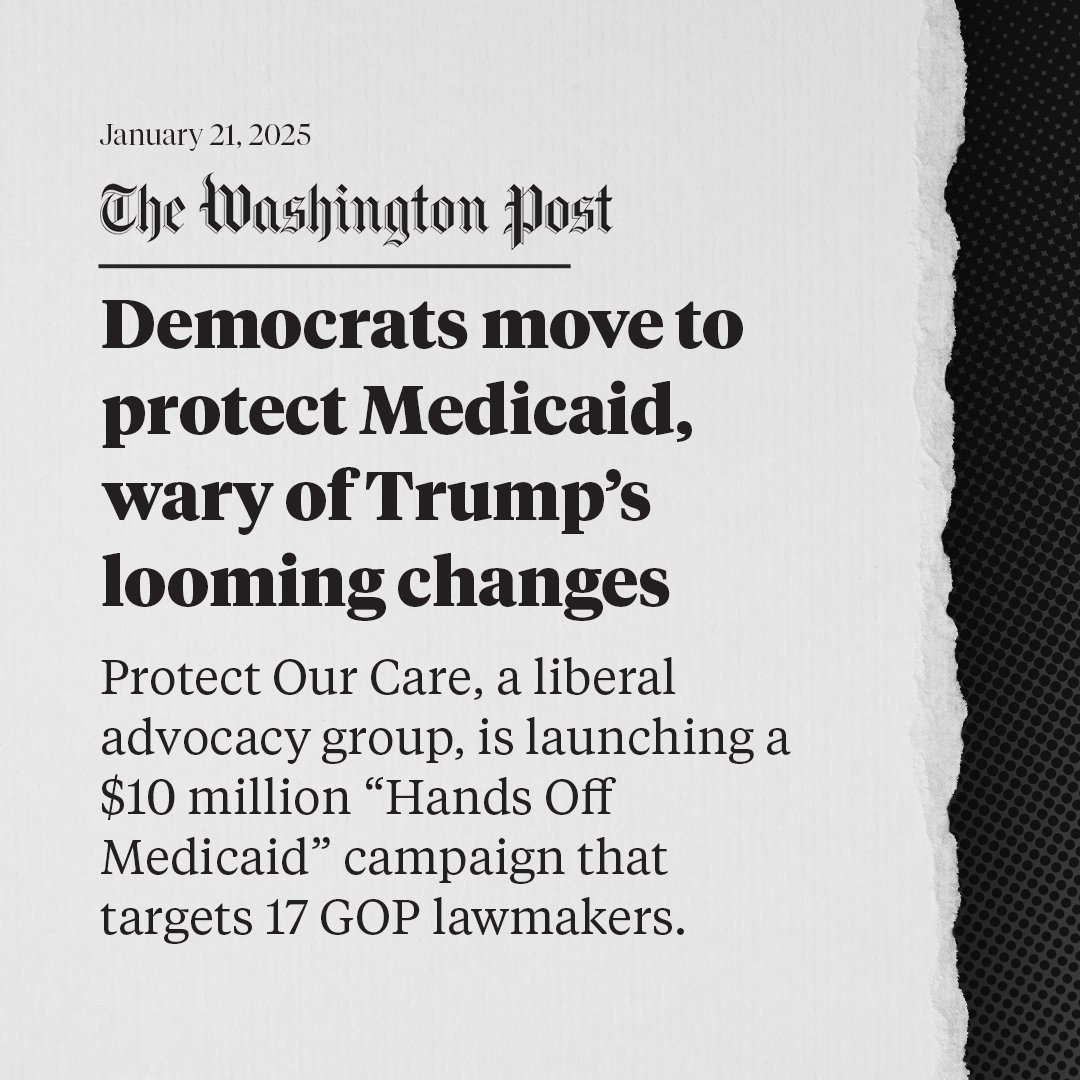 Medicaid covers one in five Americans, including kids, moms, seniors, people of color, rural Americans, and people with disabilities. #HandsOffMedicaid