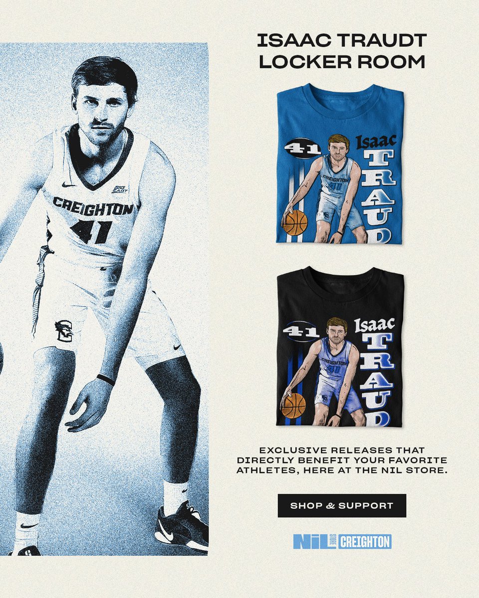 an exclusive drop for an exclusive player 🤝

shop <a href="/ittraudt/">Isaac Traudt</a> new drop now! nil.store/creighton/crei…