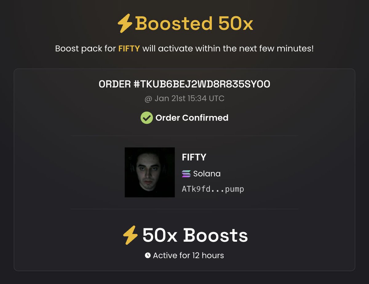 added another 50x boost for the culture 🤝

$FIFTY TO 50M