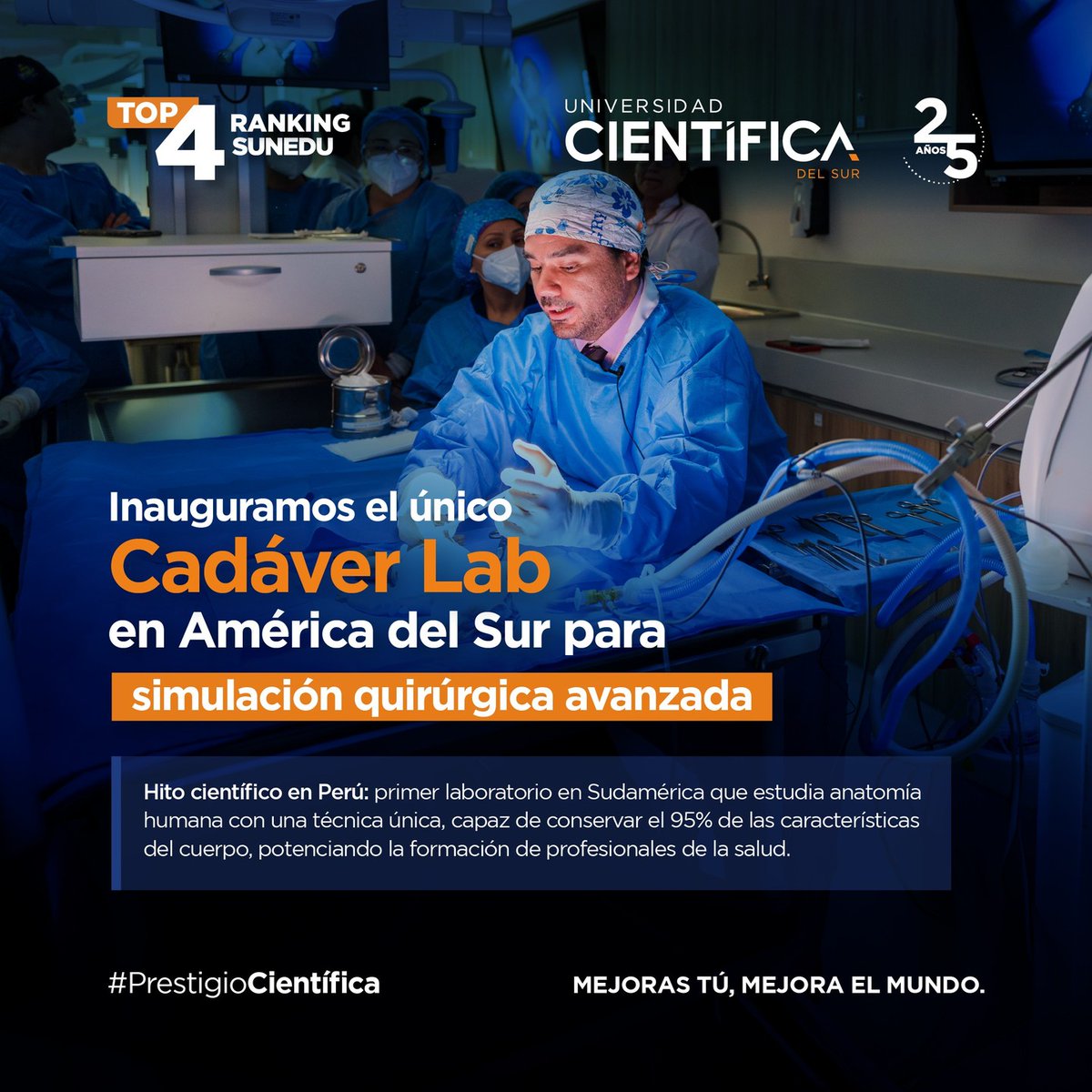 MaytaTristan's tweet photo. En la Universidad Científica del Sur, nuestro Cadáver Lab es el primero en Sudamérica en usar la técnica de embalsamamiento Thiel, preservando el 95% de las características humanas. 🏅👏
#PrestigioCientifica #CadaverLab #CientificaDelSur https://t.co/Yu9RvjUnZq