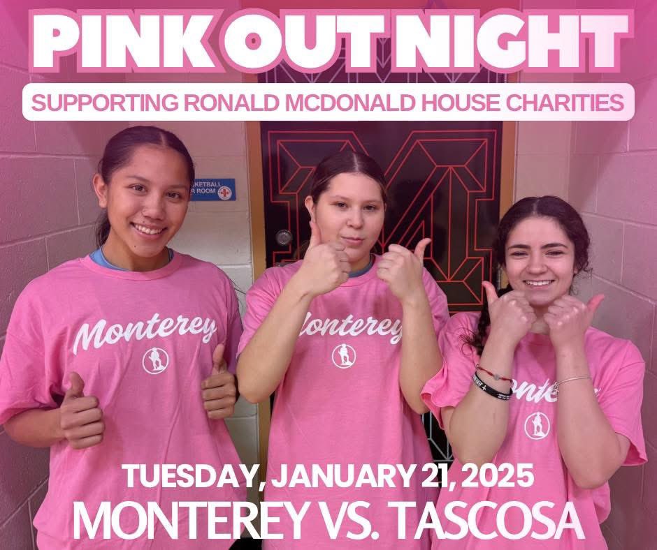 Monterey_Sports's tweet photo. 🚨GAME DAY🚨
📆January 21, 2025
⏰JV 4:30
⏰Varsity 6:00
⏰9th 7:30
📍Monterey High School
🆚Tascosa High School
Come out and show your support for RMHC of the Southwest while cheering on our girls!💕👚🎀🏀
#PinkOut #GoLadyPlainsmen #BeatEmRed #BeatEmBlue #GoPlainsmen https://t.co/TVGi8QnAKR
