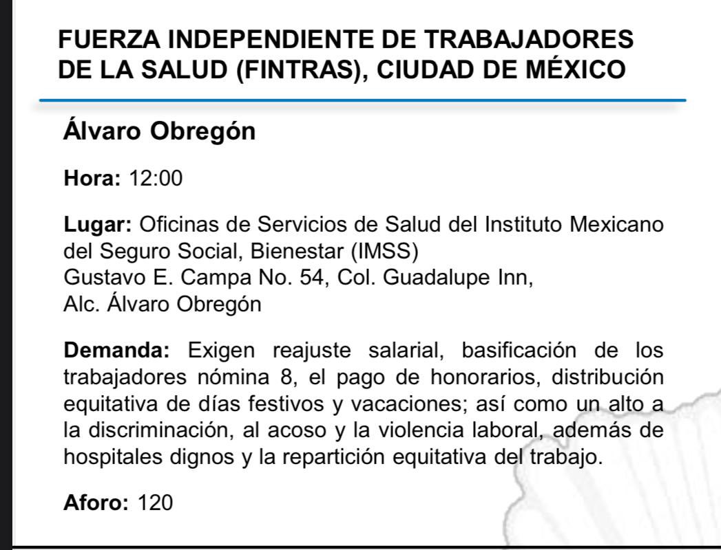 Ayer fue un día complicado por movilizaciones en la colonia. Hoy habrá una más a las 12 en el IMSS de Sagredo y Gustavo E Campa. Estemos pendientes y alertas.