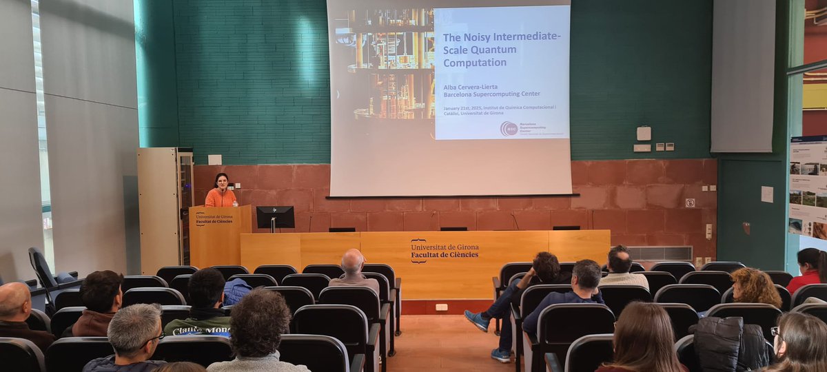 It is a pleasure for us to have Dr. Alba Cervera-Lierta <a href="/albaclierta/">Alba Cervera-Lierta</a> (Barcelona Supercomputing Center <a href="/BSC_CNS/">BSC-CNS</a>) visiting our university <a href="/univgirona/">Universitat de Girona</a> showing their research on The Noisy Intermediate-Scale Quantum Computation

<a href="/QuimicaUdG/">Quimica UdG</a> <a href="/UdGRecerca/">UdG Recerca</a>
