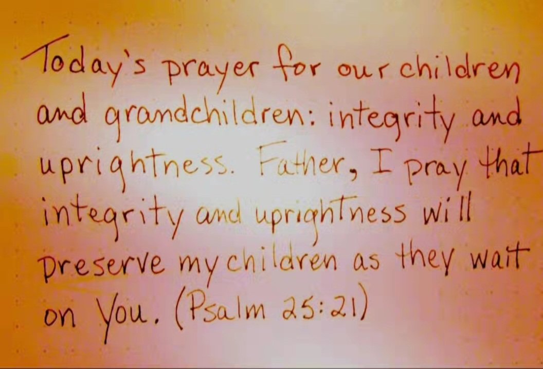 wohlford_connie's tweet photo. Today for our #children and #grandchildren: integrity and uprightness. 

#integrity #uprightness #GodsWordOurDestiny #Psalm #Psalms #prayforchildren #preserve #wait #waitontheLord #waitonGod #upright #do #actions #action #justdotherightthing https://t.co/exXzjjo2ek https://t.co/bKZ1b1S1xQ