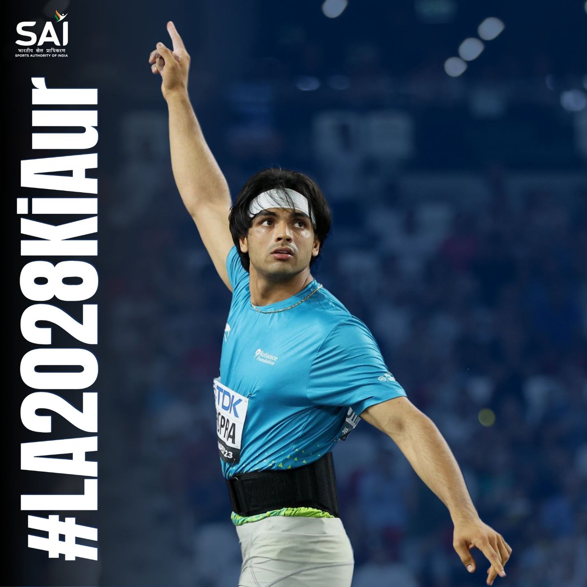 Media_SAI's tweet photo. Today's effort is tomorrow's triumph🤩.

Stay focused, aim🎯 high &amp; let your dreams fly as far as javelin!

#LA2028KiAur #NeerajChopra #IndianSports #GamesOn https://t.co/vi0DkbDttQ