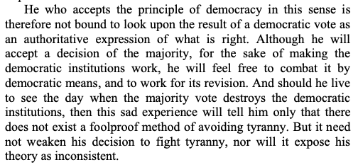 Popper on electing tyrants (from The Open Society)