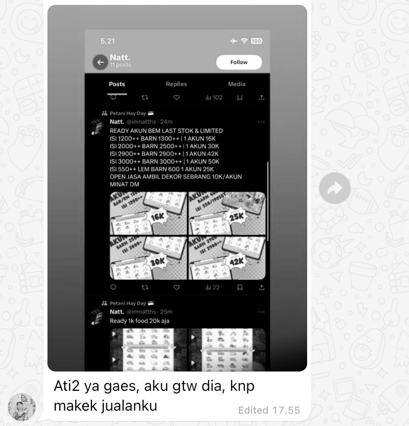 shaquuela's tweet photo. @imnatths hai scammer, pergilah kamu dari komun ini

ini details dan bukti kalau dia scammer ya teman-teman kokun 🔥

qrcode crop✅
toko lok medan✅
maksa beli banya lgsg✅
copy paste konten orang✅

mod tolong atensi nya 🙌 https://t.co/sczleSdqKG