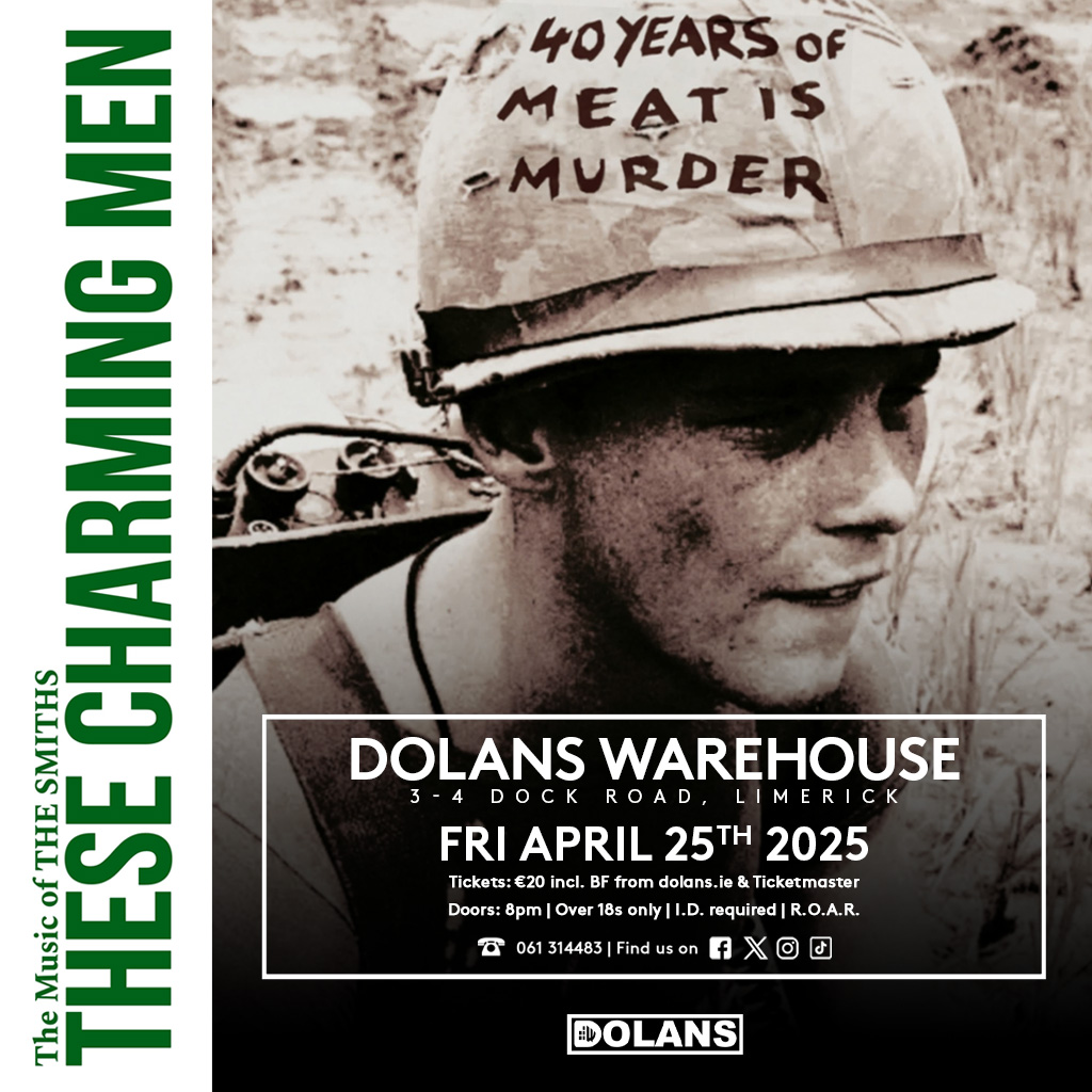 ***NEW SHOW ANNOUNCEMENT***
These Charming Men
Dolans Warehouse
Friday April 25th
Tickets on sale NOW from Dolans.ie
Tickets here: dolans.yapsody.com/event/index/83…

<a href="/charmingmenband/">These Charming Men</a> 
<a href="/HURLINGDAYS/">Eoin Devereux, Writer</a>