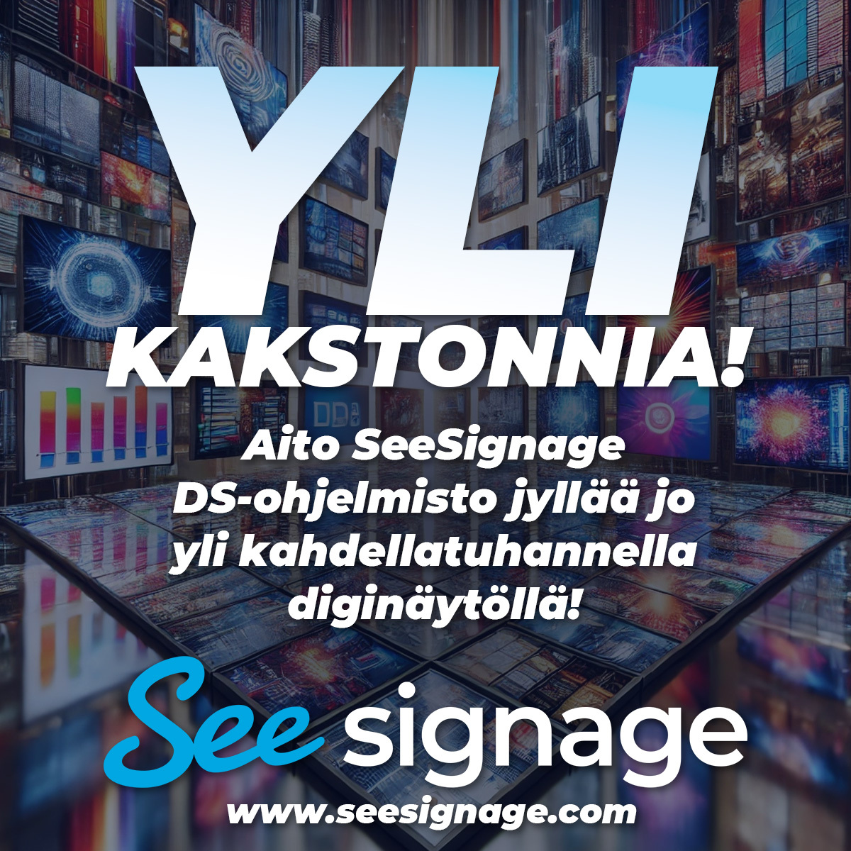 SeeSignage's tweet photo. Jo yli 2000 näyttöä käytössä! 🔥 SeeSignage DS-ohjelmisto jatkaa vahvaa voittokulkuaan! 🚀
#DigitalSignage #Infonäyttö #Teknologia #kasvutarina https://t.co/vv0kMIyU6Z