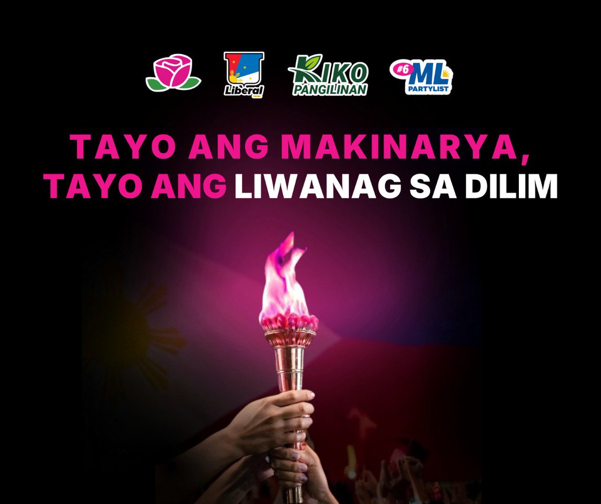 MLPartylist's tweet photo. TAYO ANG MAKINARYA, TAYO ANG LIWANAG SA DILIM! 🌷

Maraming salamat sa lahat ng dumalo sa Araw Natin 'To: Nationwide Volunteer Launch! ✨

Isa itong paalala na buhay pa ang lakas ng bayanihan para sa bansang ating minamahal. Sa bitbit niyong pag-asa at lakas, hindi magiging imposible ang matagumpay na taon para sa bawat Pilipino. 

Tayo ang makinarya na maghahatid sa ML Partylist sa Kongreso at kay Kiko Pangilinan sa Senado. Tulad ng tala sa gitna ng dilim, nawa'y patuloy kayong maging liwanag sa dilim. 🩷

Tuloy ang laban! ✊

#ArawNatinTo #6MLPartylist #6ML #KikoPangilinanSaSenado #LeilabanAngLeilayan #TaraML #LiberalParty #TayoAngMakinarya