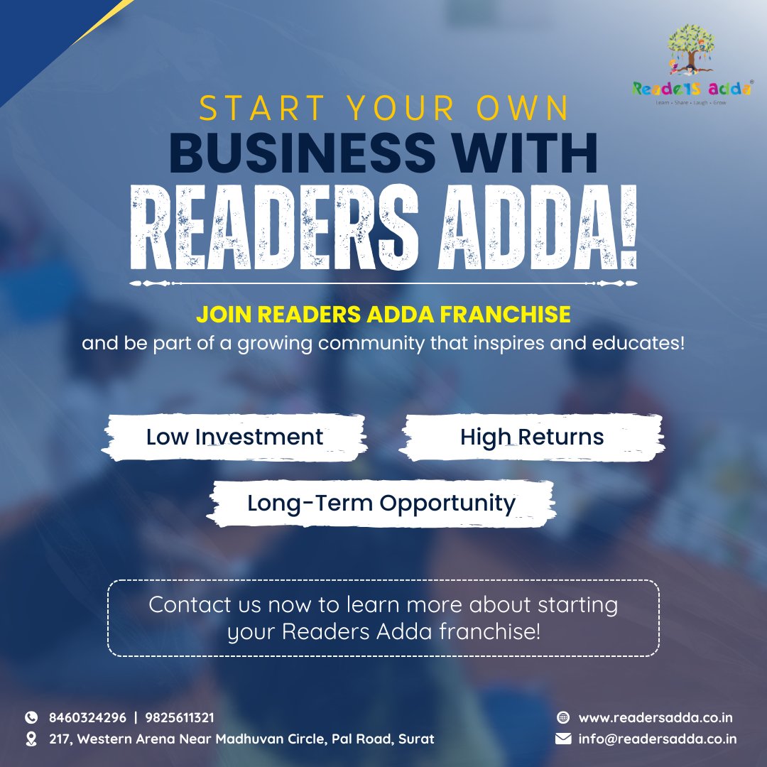 AddaReader29997's tweet photo. Become a Readers Adda Franchise Partner and transform your passion for education into a thriving business.

#ReadersAddaFranchise #StartYourSuccessStory #EducationalFranchise #EntrepreneurJourney #BeYourOwnBoss #FranchiseOpportunitiesBusinessOpportunityEducationalFranchise https://t.co/5nWxQDtomC
