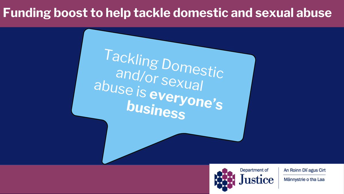 Justice NI (@justice_ni) on Twitter photo The Departments of <a href="/Justice_NI/">Justice NI</a> and <a href="/healthdpt/">Department of Health</a> have awarded funding to 11 organisations to enable them to deliver programmes aimed at reducing domestic and sexual abuse.
Read more at: justice-ni.gov.uk/news/funding-b… The Departments of <a href="/Justice_NI/">Justice NI</a> and <a href="/healthdpt/">Department of Health</a> have awarded funding to 11 organisations to enable them to deliver programmes aimed at reducing domestic and sexual abuse.
Read more at: justice-ni.gov.uk/news/funding-b…