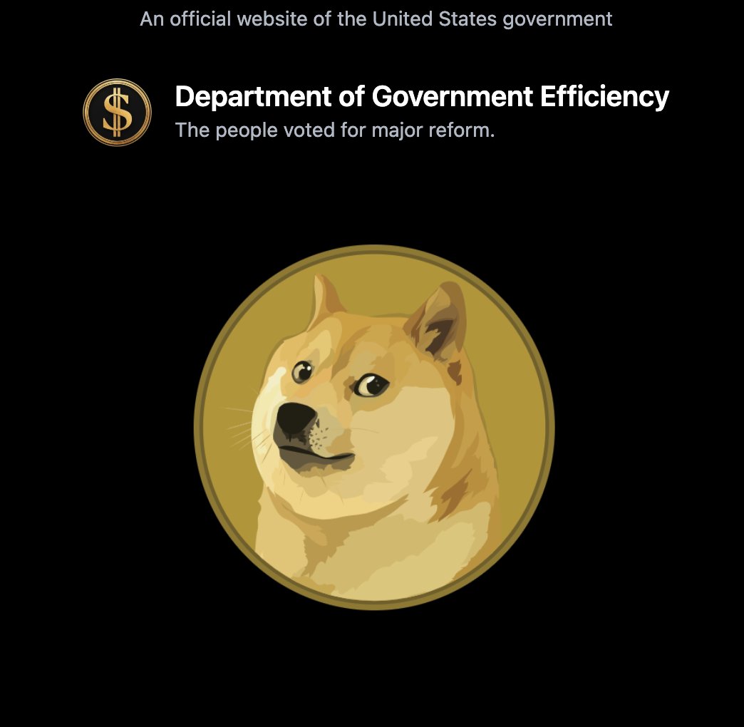 Dumpster_DAO's tweet image. Official D.O.G.E. website is live featuring the $DOGE logo doge.gov