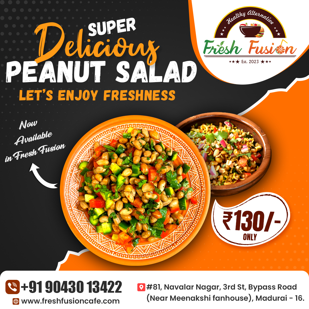freshfusion23's tweet photo. Delicious Peanut Salad - Fresh Fusion Cafe - Madurai 
#realroseflavour #freshfusioncafe #favorite #fresh #madurai #FreshFusionRoseMilk #RefreshingRoseMilk #FreshFusionFlavors
#TasteTheRose #RoseMilk #SipFresheshFusion #FusionRoseMilk #frenchfries #milkshakes #pasta #peanutsalad https://t.co/v8KBPA4bd8