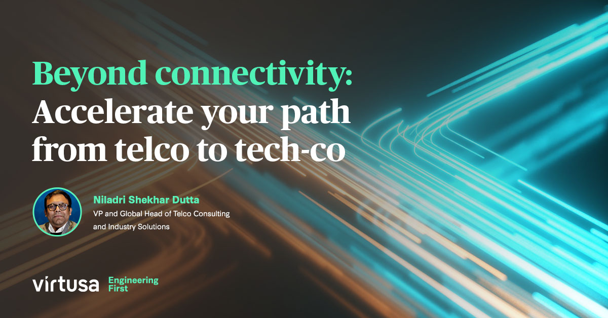 VirtusaCorp's tweet photo. Telcos are evolving into tech-cos, leveraging 5G to unlock new revenue streams &amp; lead in industries like healthcare, automotive, &amp; smart cities. Discover how Niladri Shekhar Dutta at Virtusa unpacks this transformation in our latest blog: https://t.co/mO5NBavlAy #EngineeringFirst https://t.co/lWXcDHvxK3