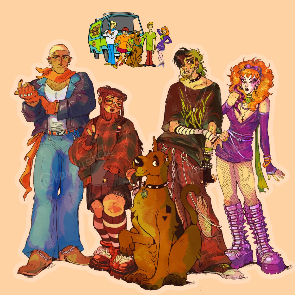 My alternative Scooby Gang designs!🌹👹
#ScoobyDoo
There's already a lot of content with them on my Instagram.❤️