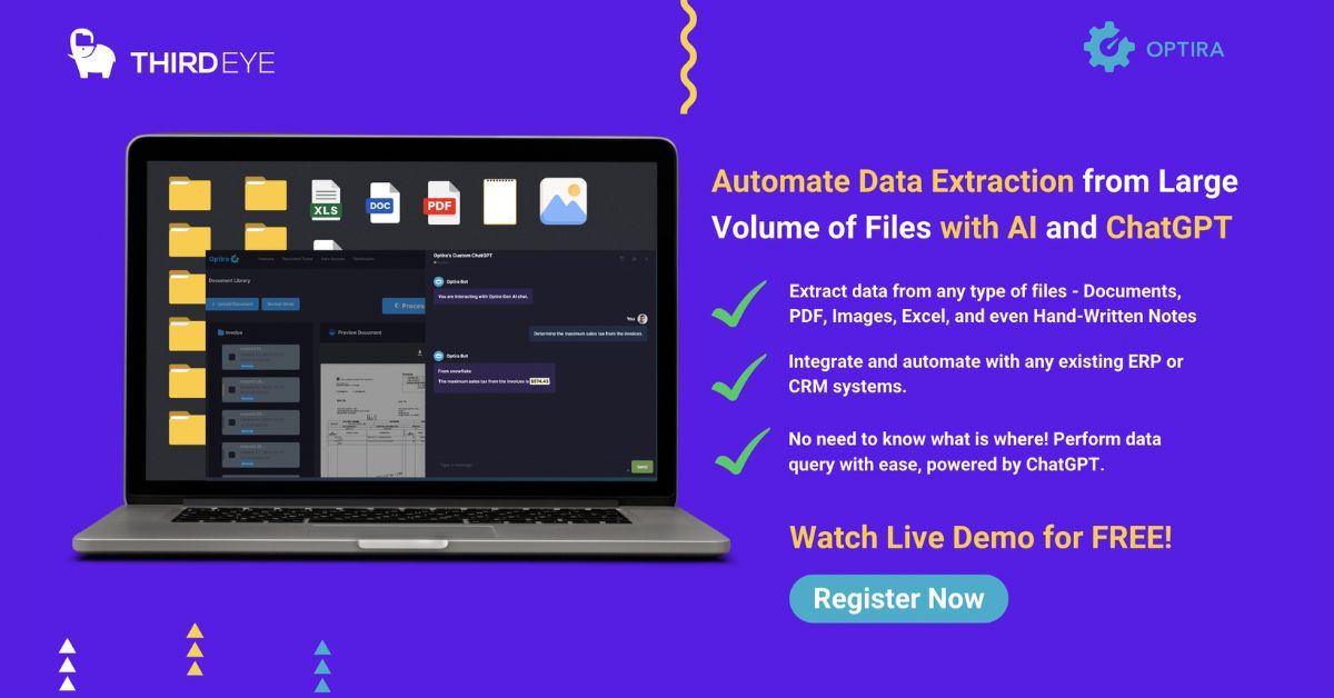 thirdeye_data's tweet photo. Struggling with large volumes of #financialdocuments? Make it a breeze with our GenAI-driven product - Optira!
Join our live demo on January 24th, 2025 at 4:00 PM IST.
https://t.co/YniCQwQy5z
#AIforBanking #AIforFinance #DataExtraction #DocumentProcessing #AIProduct #AISolution https://t.co/jNEsUPq5NX